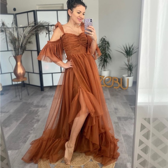 Dresses & Skirts - New Zebu Rust Tulle Gown